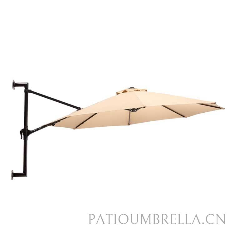 Steel Patio Umbrella 2.7M Medium Size Sun Shade Waterproof Outdoor Offset Wall Patio Parasol Umbrella With Two Fasteners UMB-041