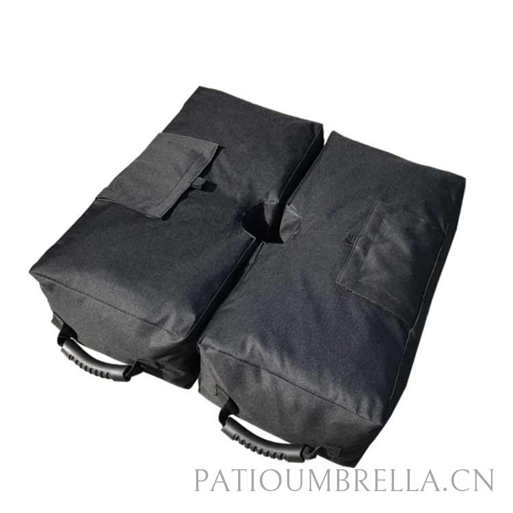Patio Umbrella Base 51X51X15 cm Square Shape 80Kg Weight Sand Bag Parasol Base With Fade Resistant Material