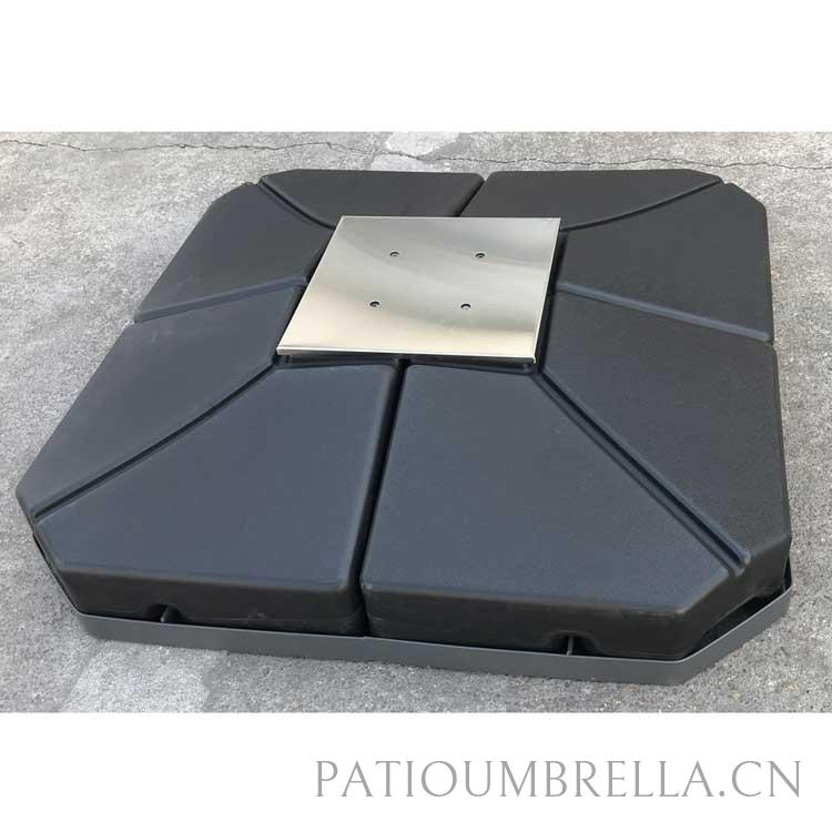 90*90*19.5Cm Black Color Water Injection Outdoor Patio Roma Umbrella Base With Steel Frame