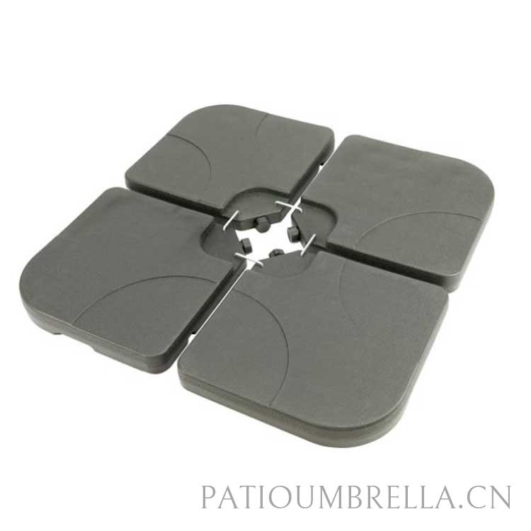  22Kg Weight 50*50*7.5Cm HDPE Plastic Outdoor Patio Umbrella Base Stand Reinforced With Concrete